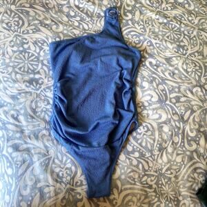 Summer Mae One Shoulder Carolina Blue One Piece Swimsuit Size Large